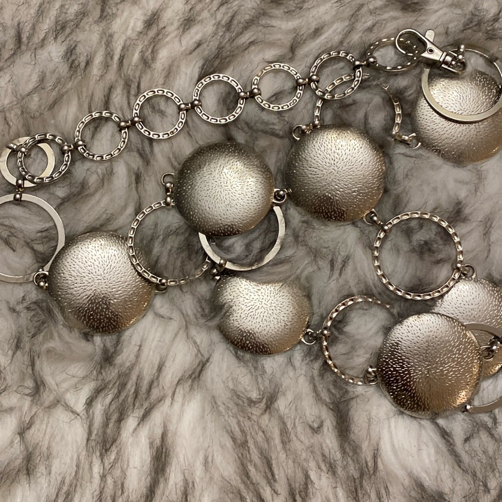 Vintage silver tone chain belt